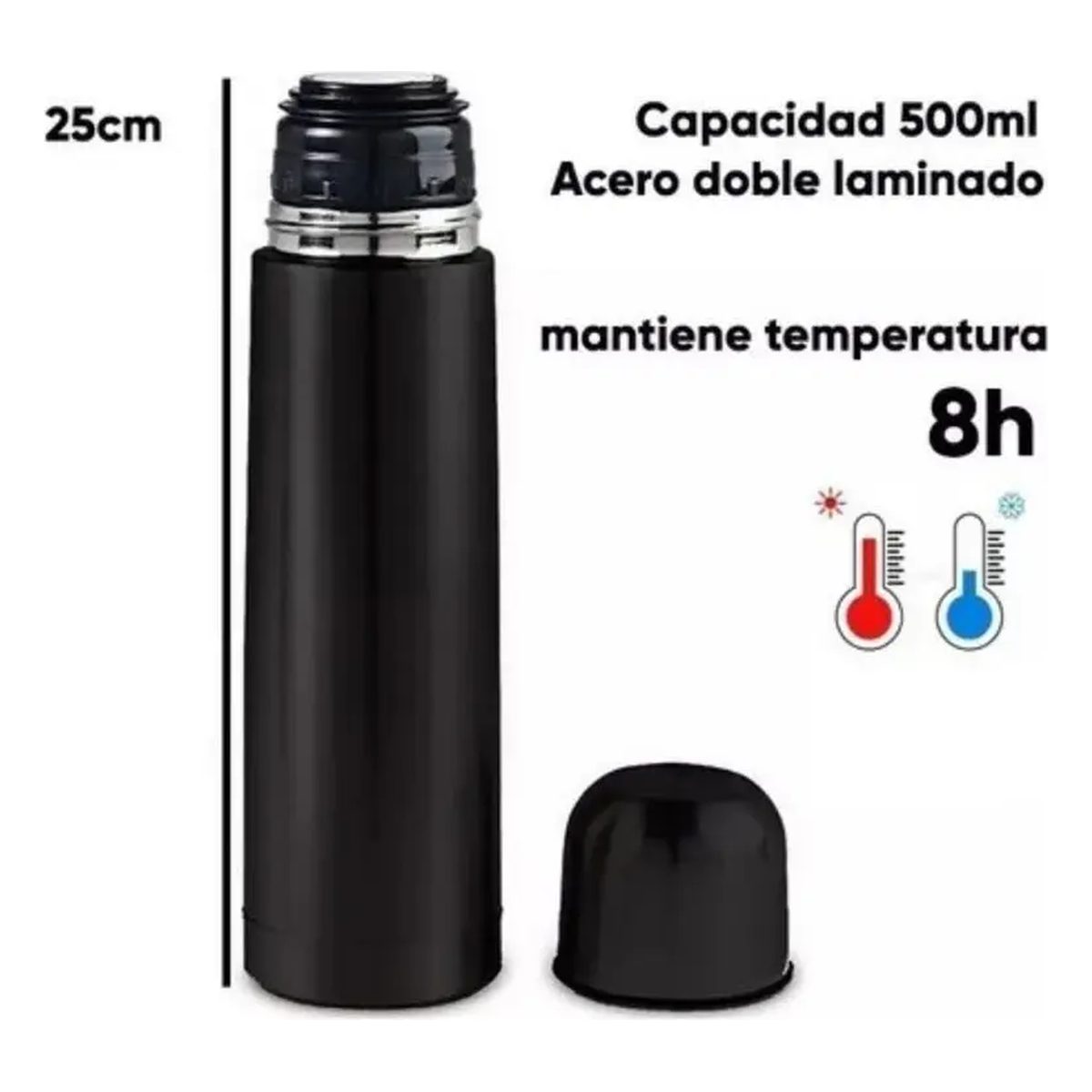 Termo bala 1/2 manija negro