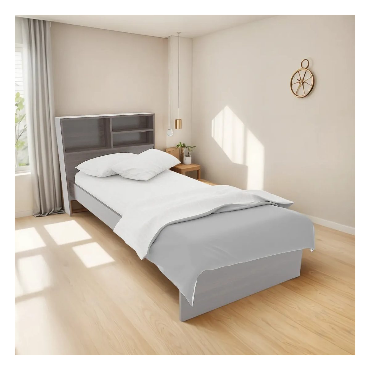 Cama Orlandi 1 plaza repisa 87 WENGUE/73 jacaranda