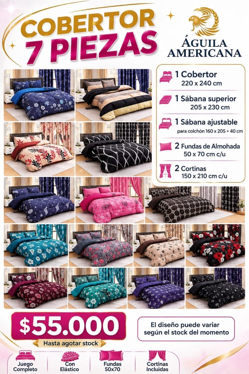 Acolchado 7 piezas 230x250
