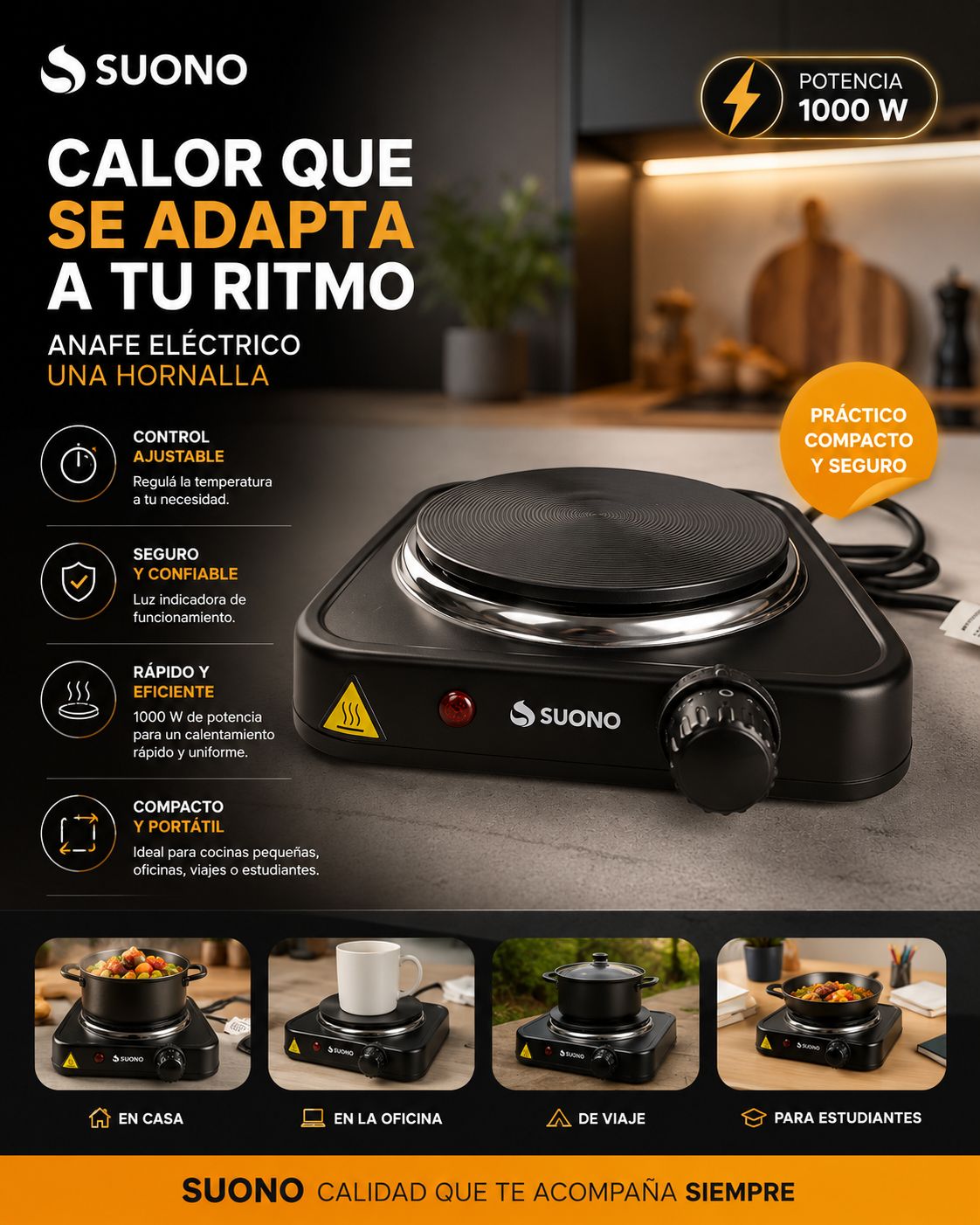 Anafe Suono 1 hornalla HOG0284NEG