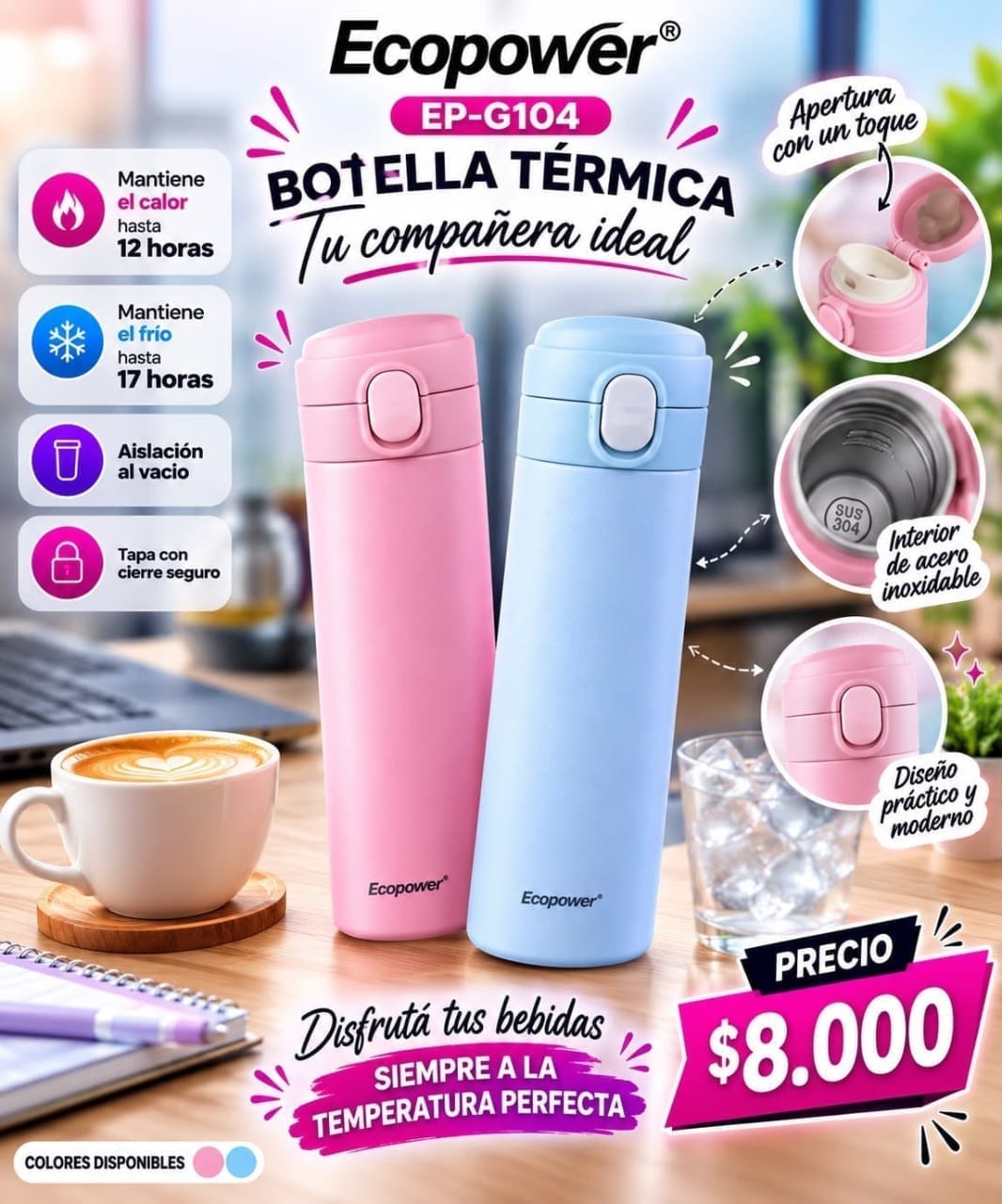 Botella deportiva Ecopower