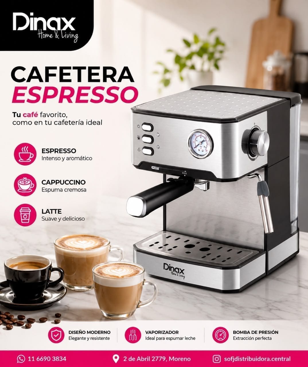 Cafetera Dinax expresso 1200W