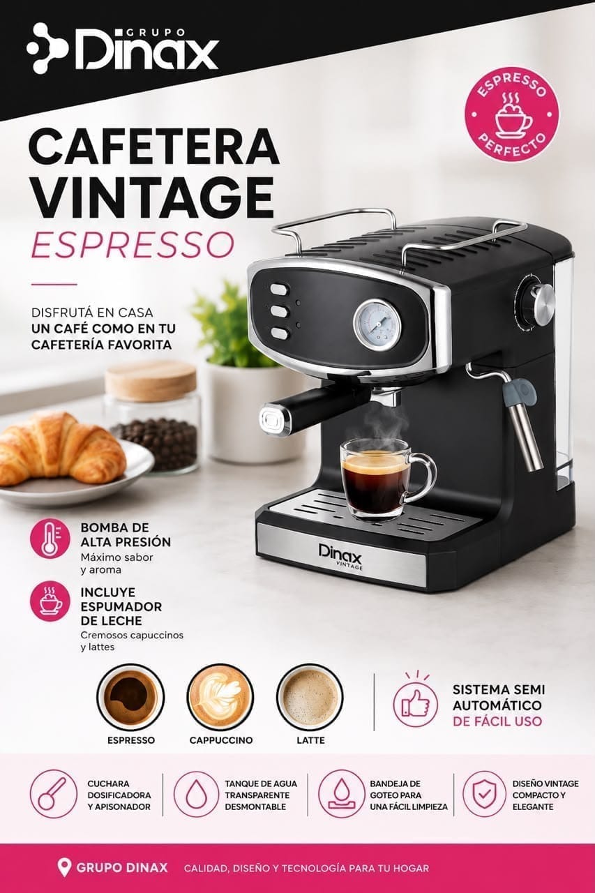 Cafetera Dinax vintage CFE1200SL