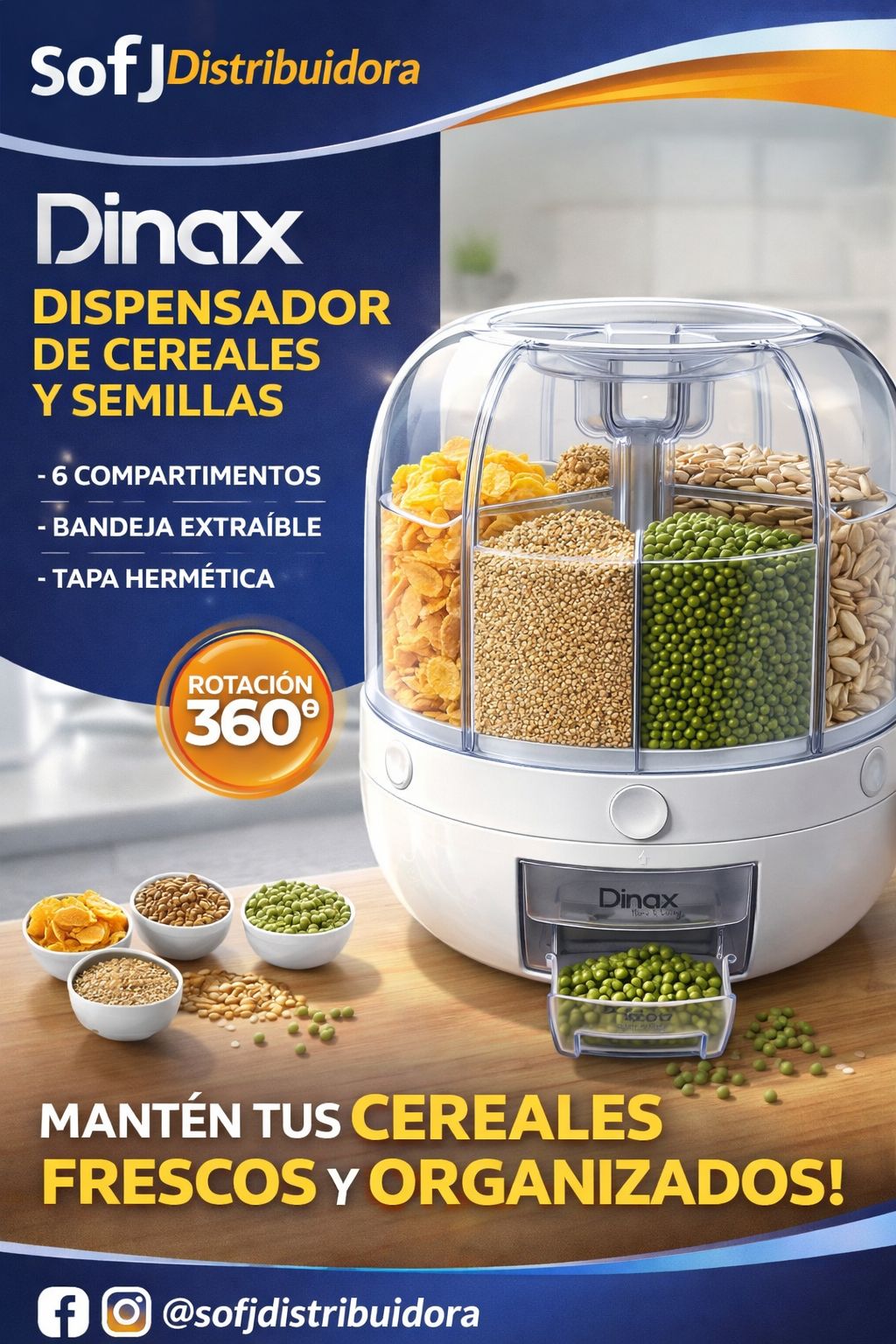 Dispensador giratorio 360 cereales DXDISP360