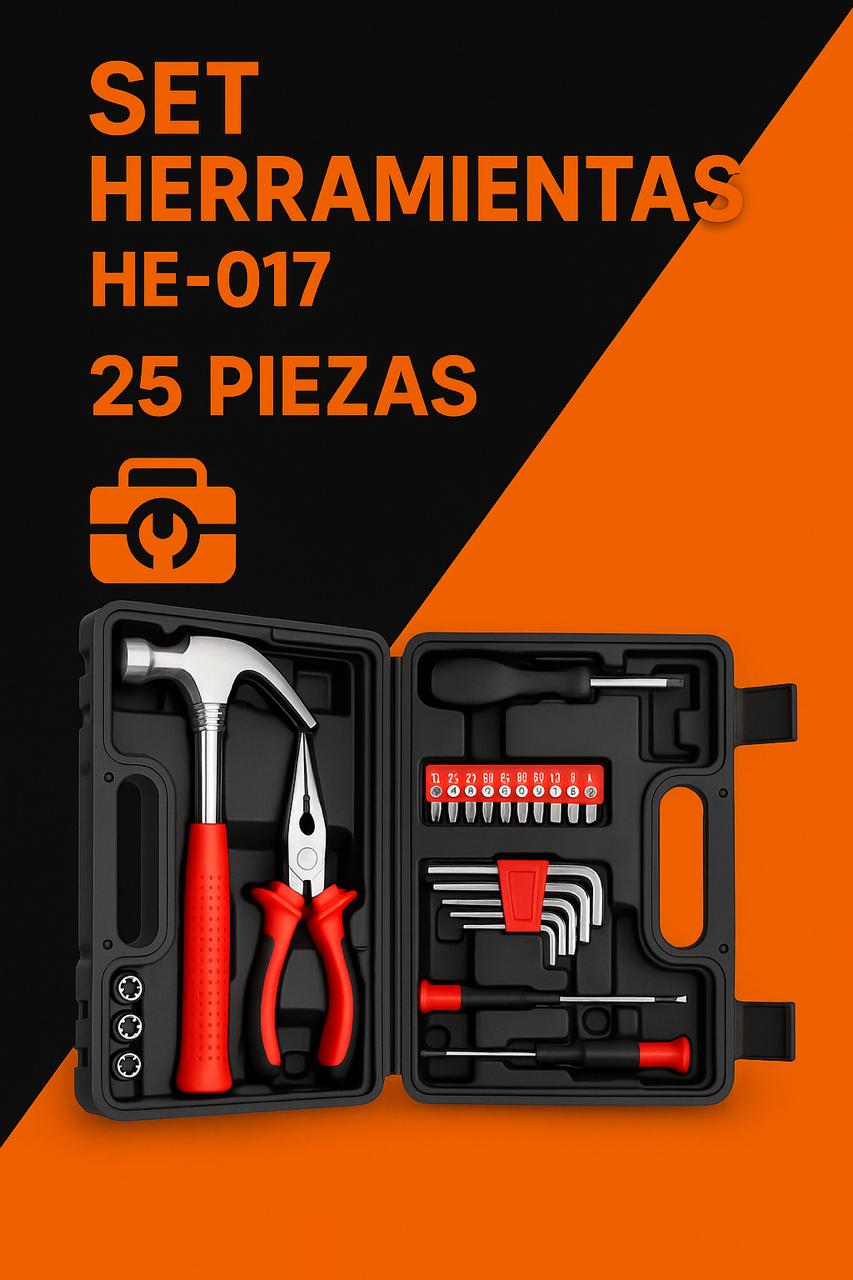 Set herramientas 25 piezas HE-017