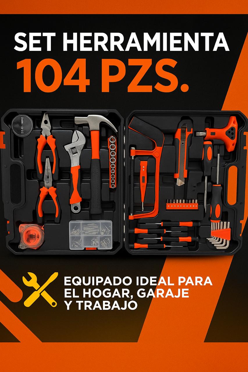 Set herramienta 104 piezas HE-019