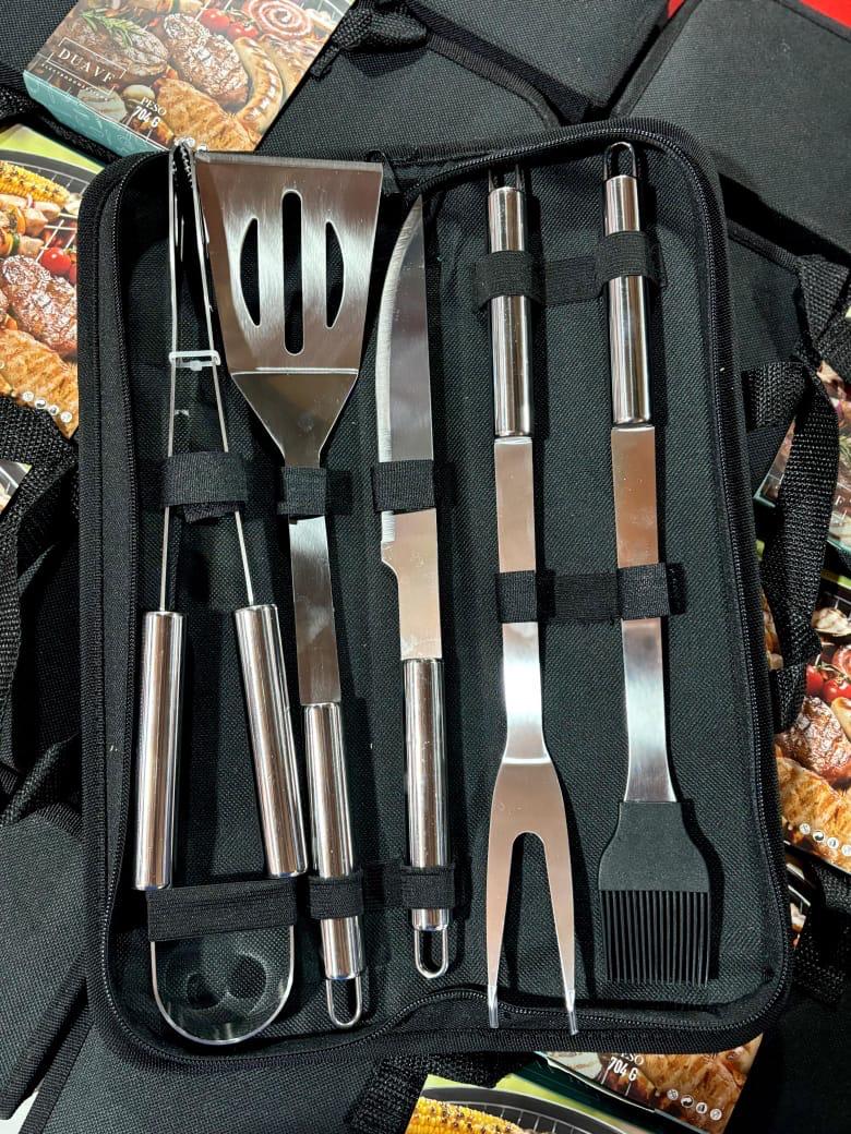 Set parrillero Duavf 5 piezas + estuche