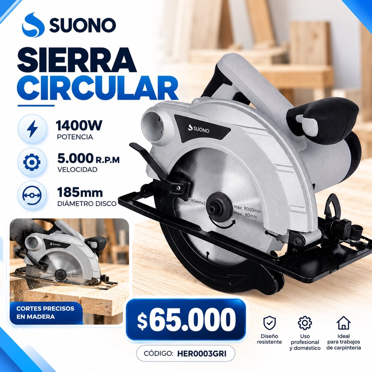 Sierra circular Suono HER0003GRI
