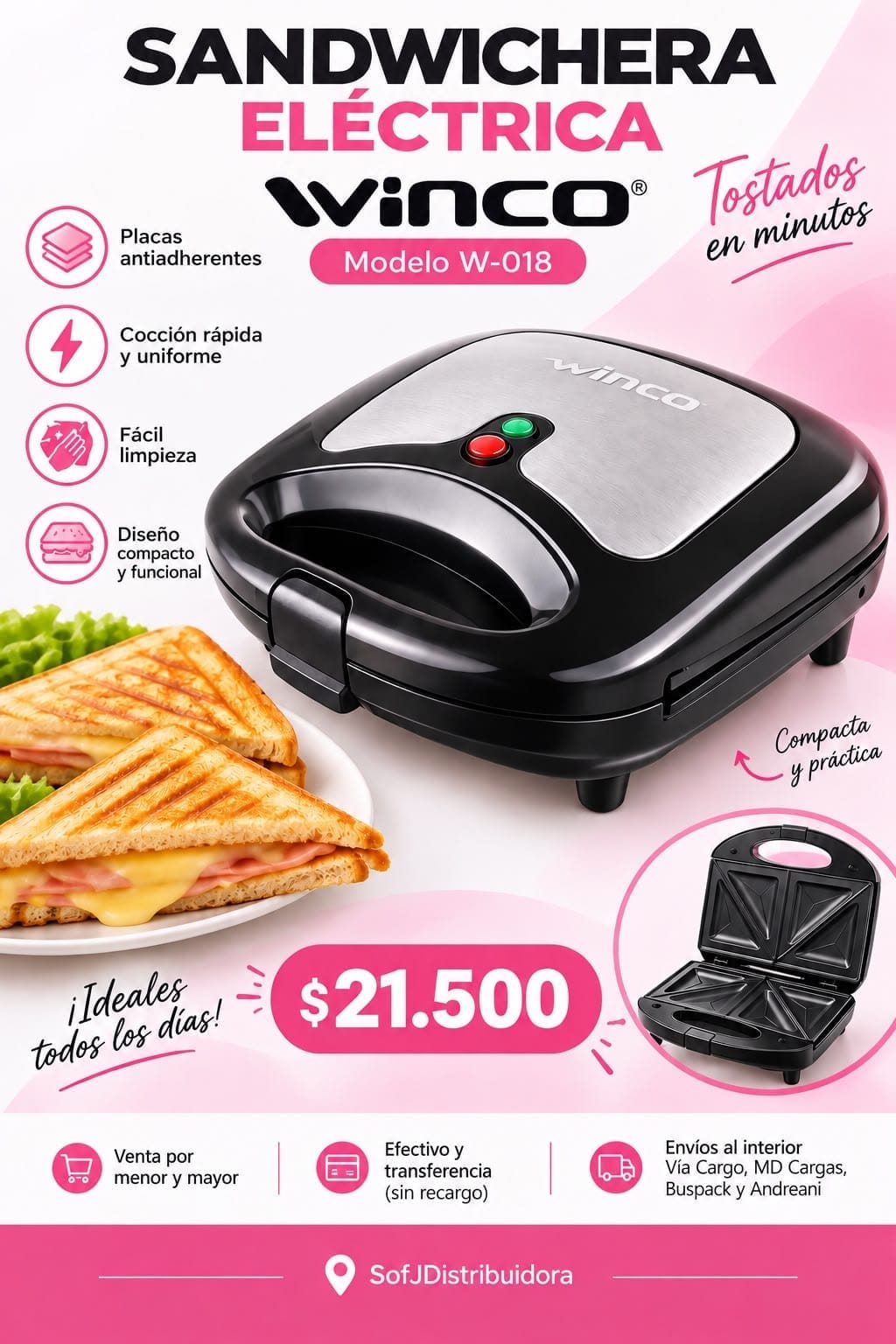 Sandwichera Winco W-018