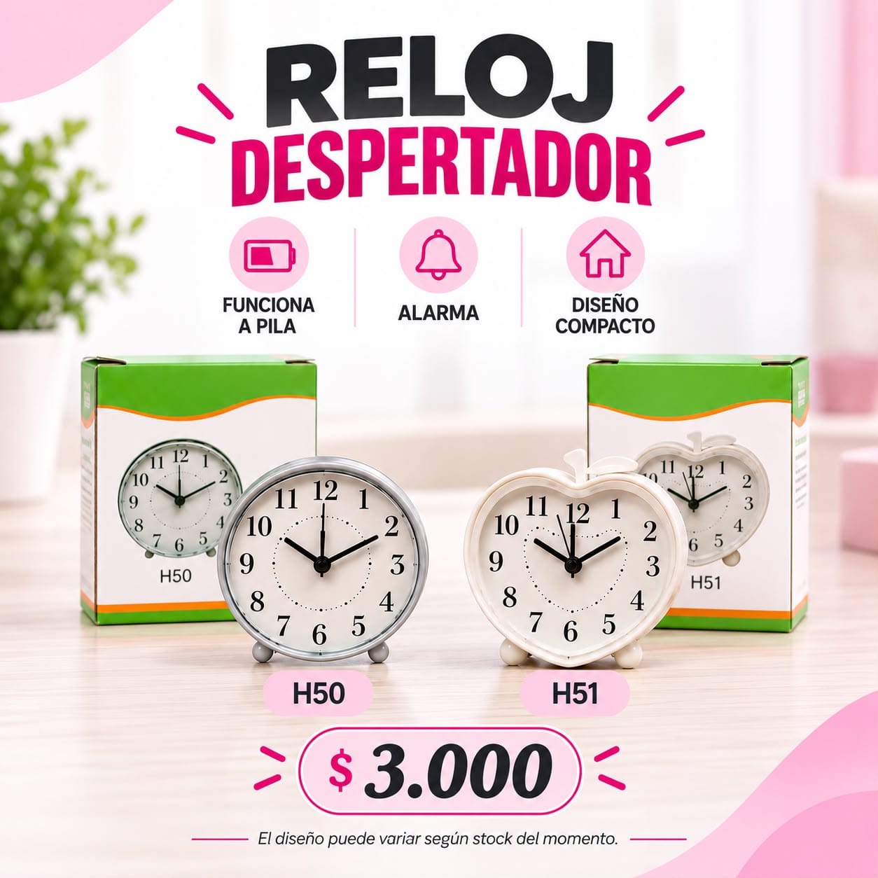 Reloj despertador circular H50