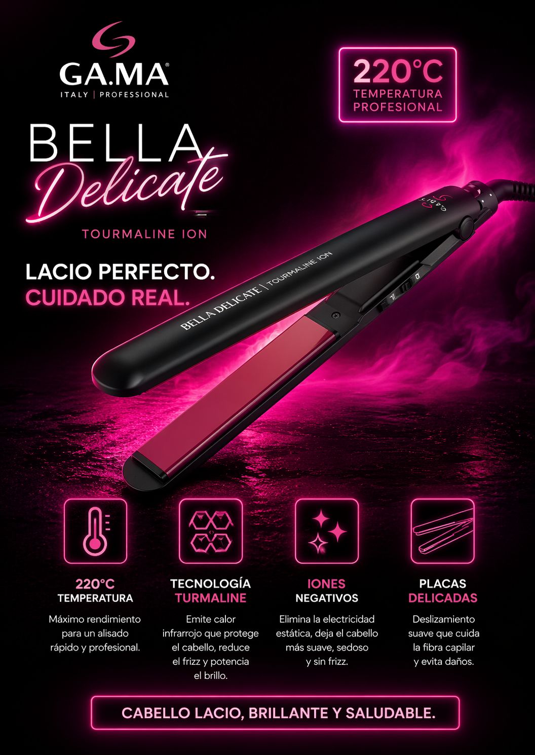 Planchita de pelo Gama bella delicate tourmaline