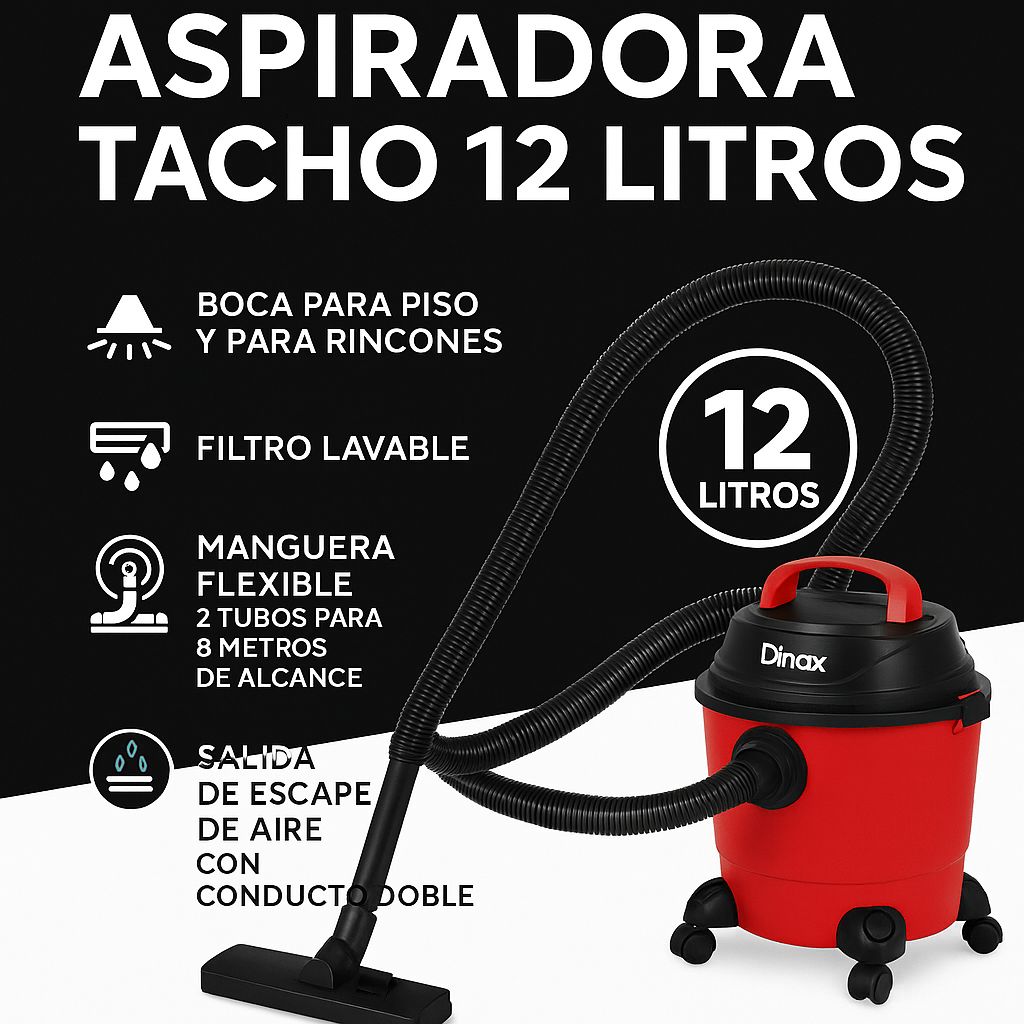 Aspiradora Dinax 12 L tacho L004