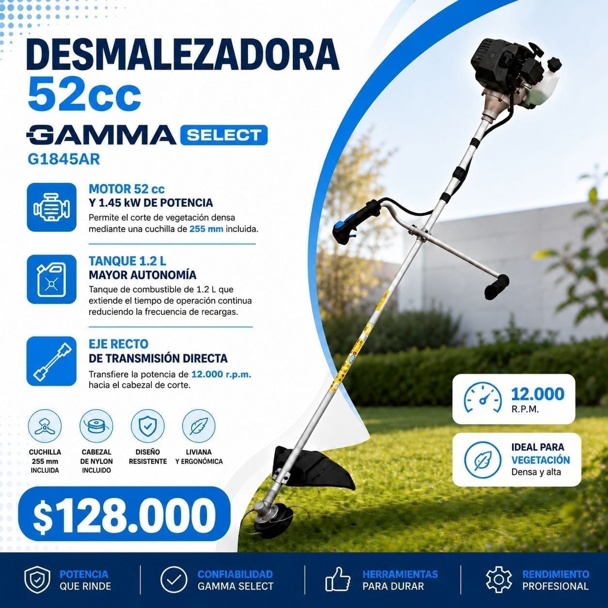 Desmalezadora Gama 52 cc G1845AR