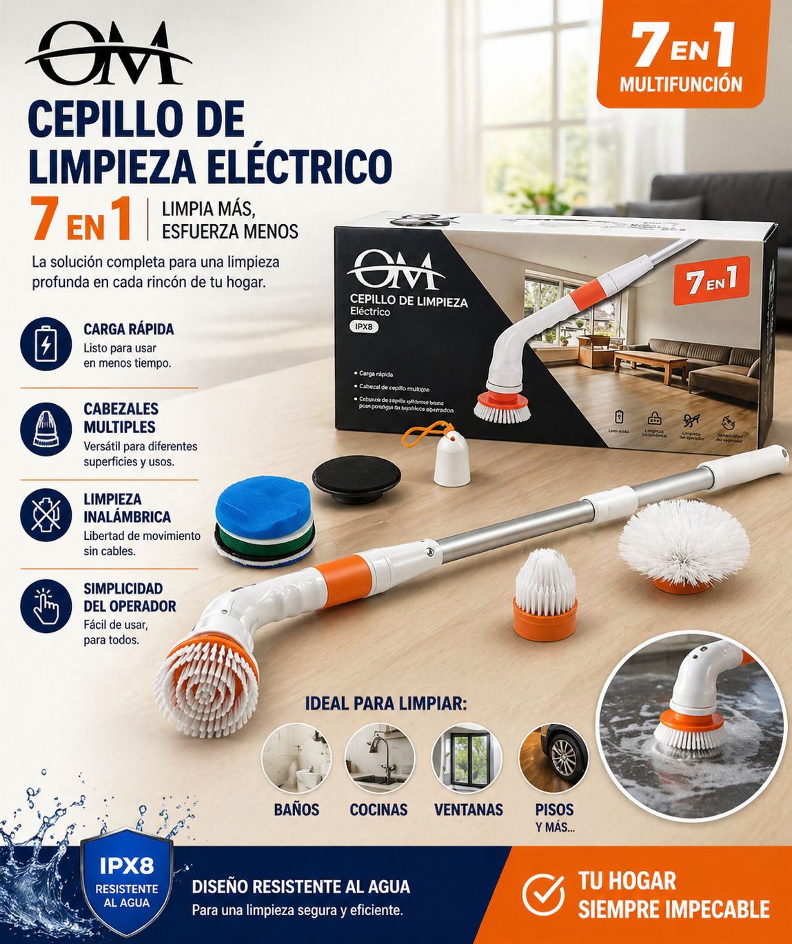 Cepillo de limpieza OM 7 en 1 MZ-003