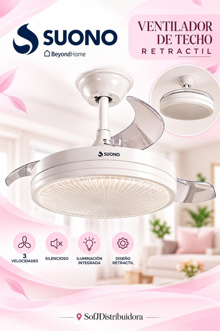 Ventilador de techo Suono retractil