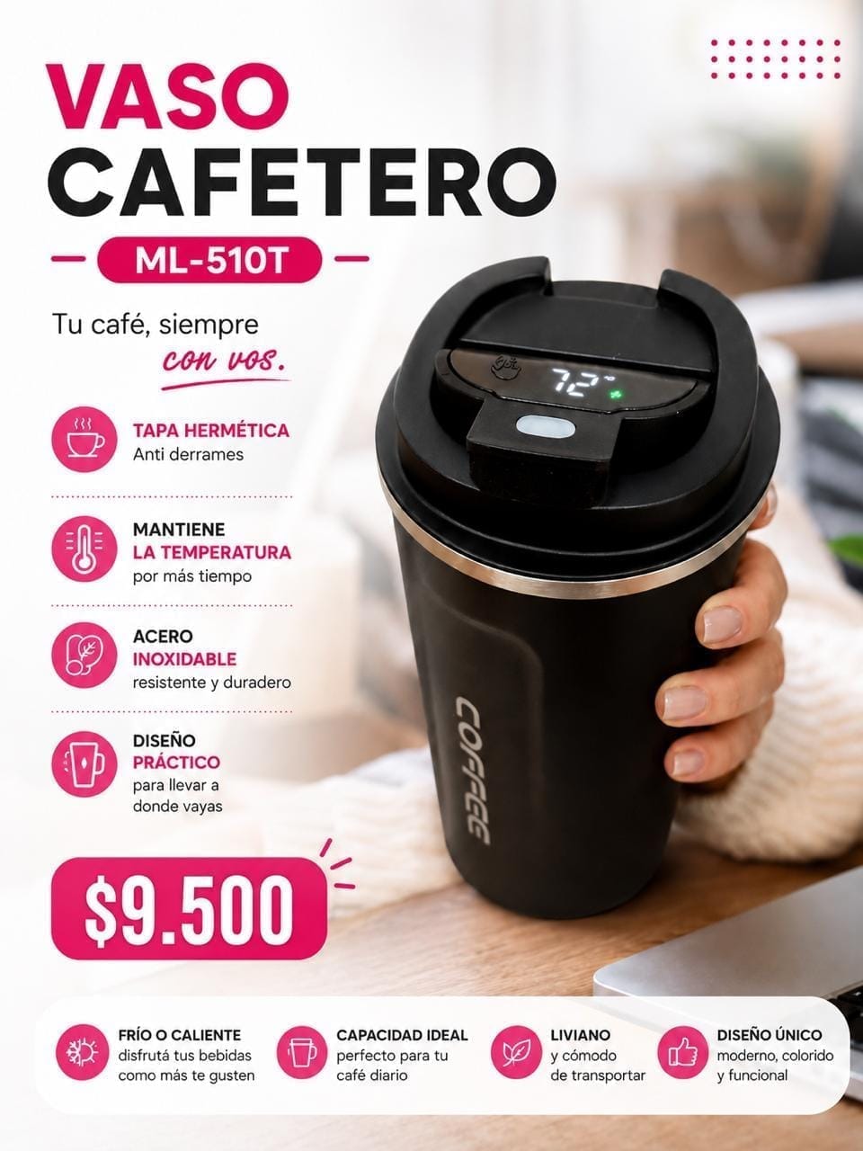 Vaso cafetero c/ sensor MK-510TX60