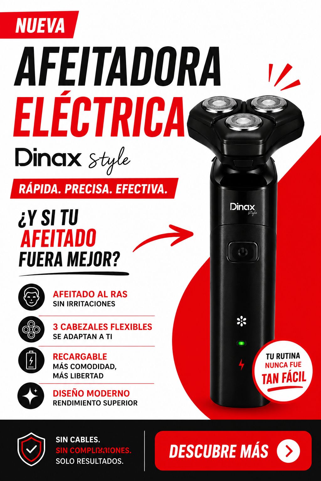 Afeitadora Dinax cabezal triple CP3W004