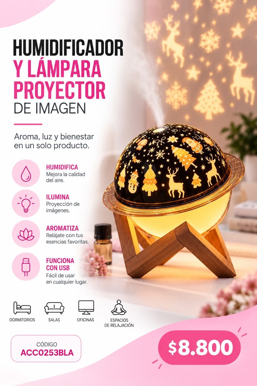 Humificador proyector blanco ACC0253BLA