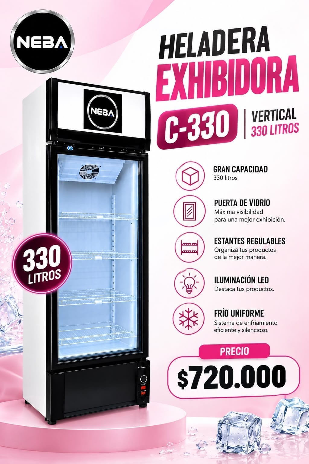 Exhibidora Neba EV-C330 330 L