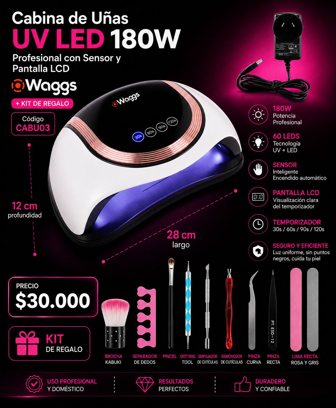 Cabina uñas Waggs CABU03 180W