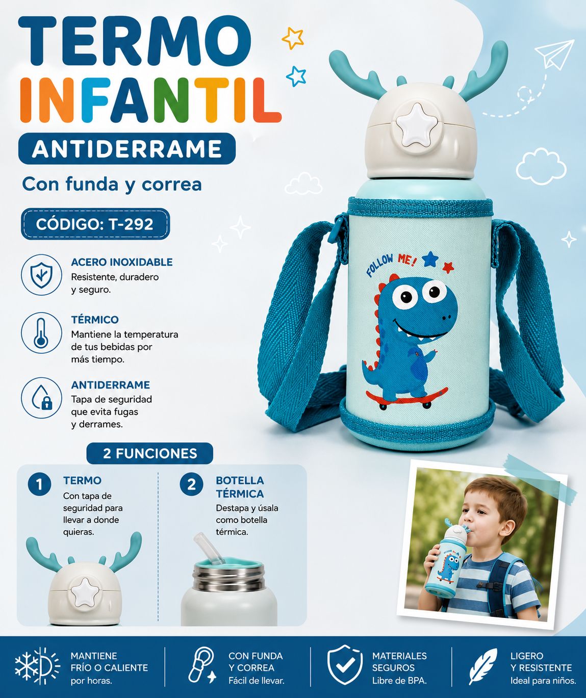 Botella termo infantil