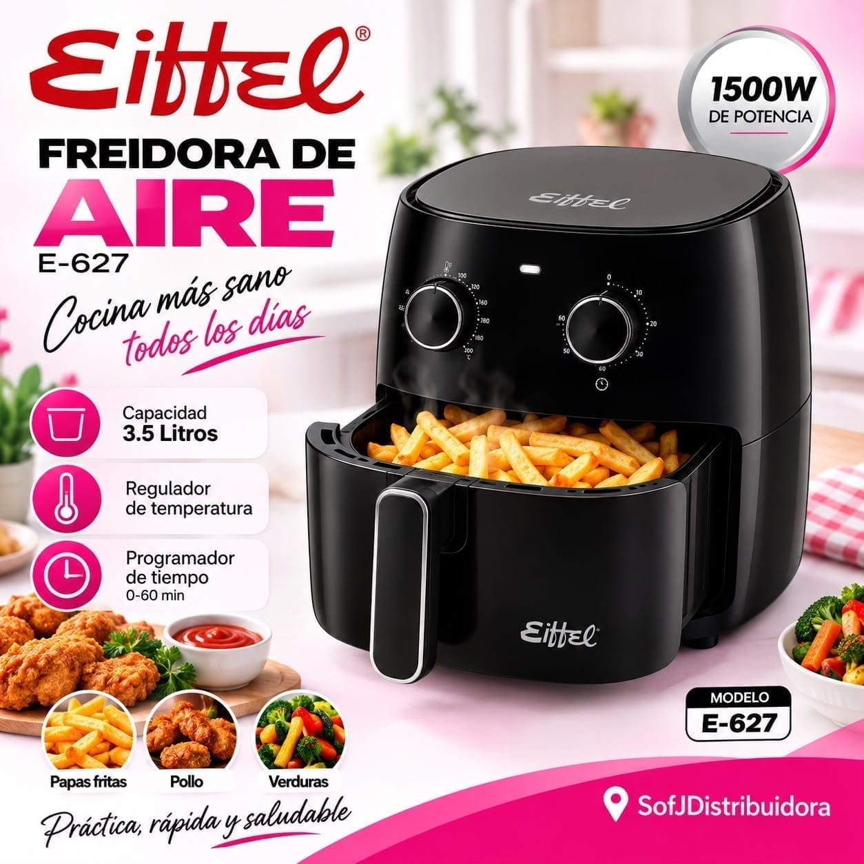 Freidora de aire Eiffel 3.5 L E-627