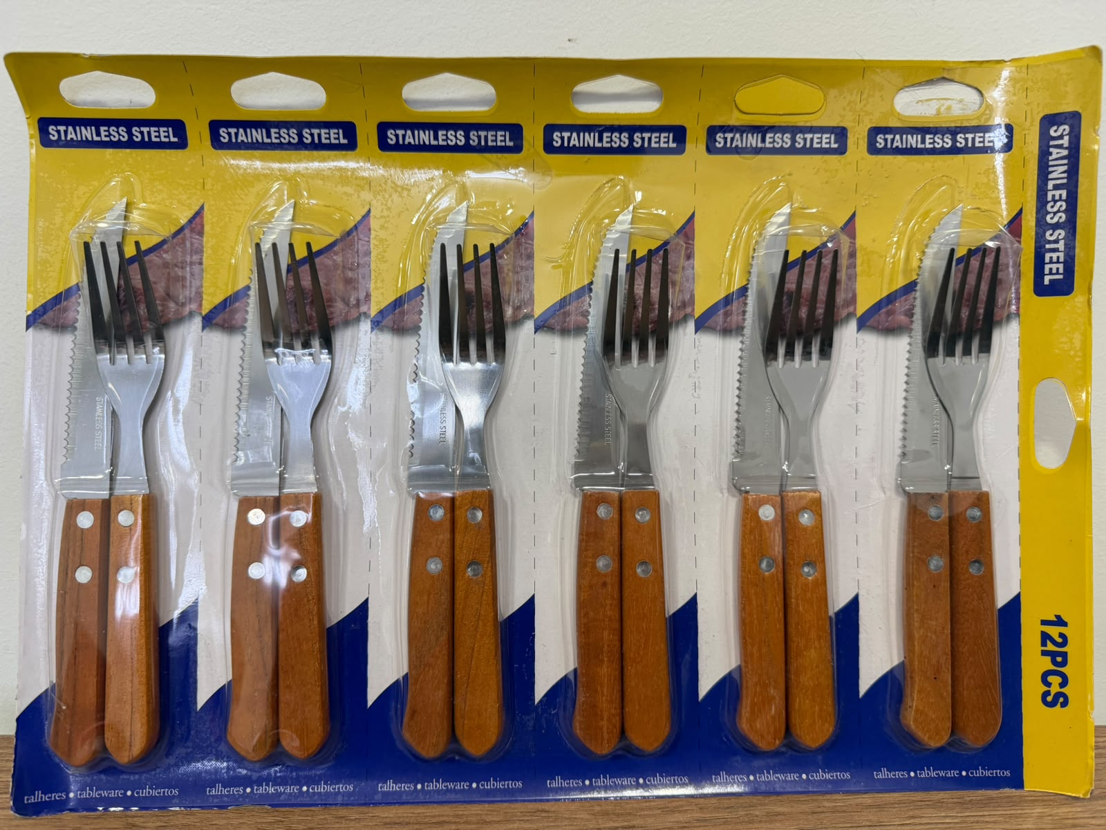 Set cubiertos madera 12 piezas