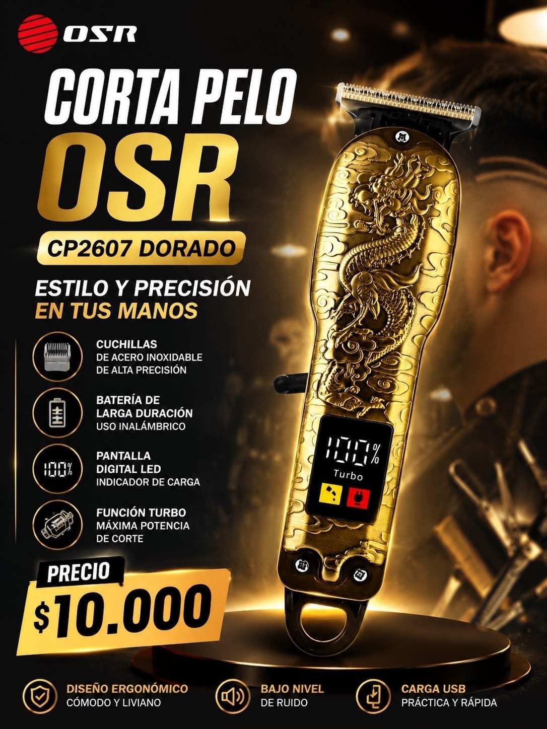 Corta pelo OSR OS-CP2607 dorada
