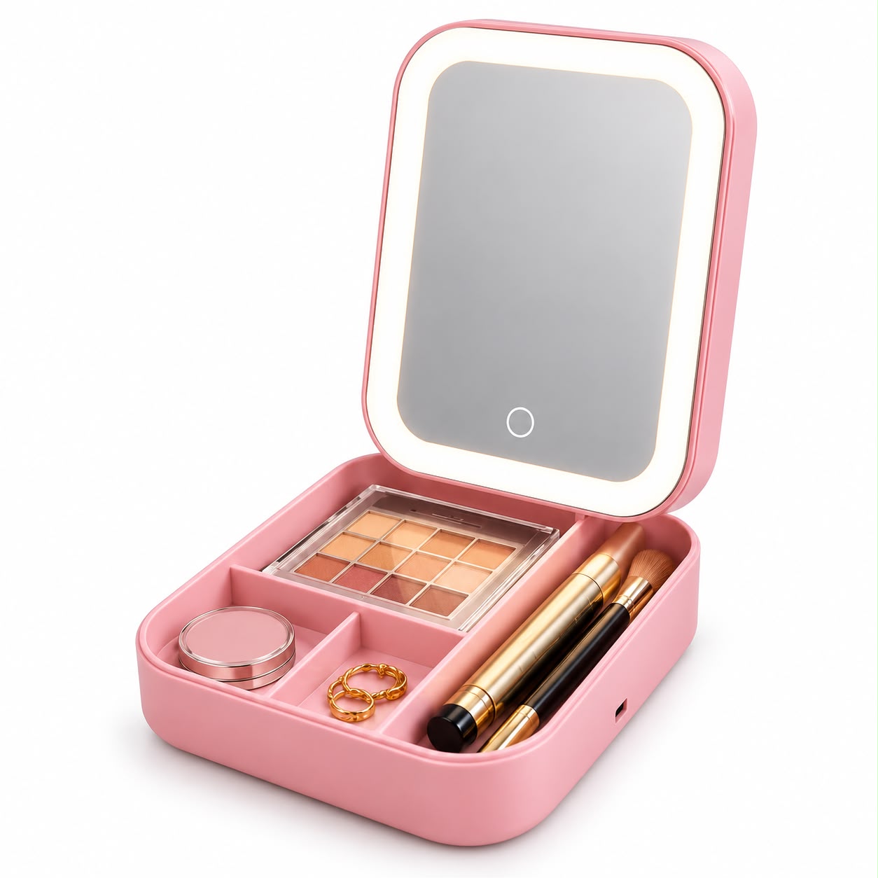 Organizador maquillaje espejo TSV47722 rosa blanco