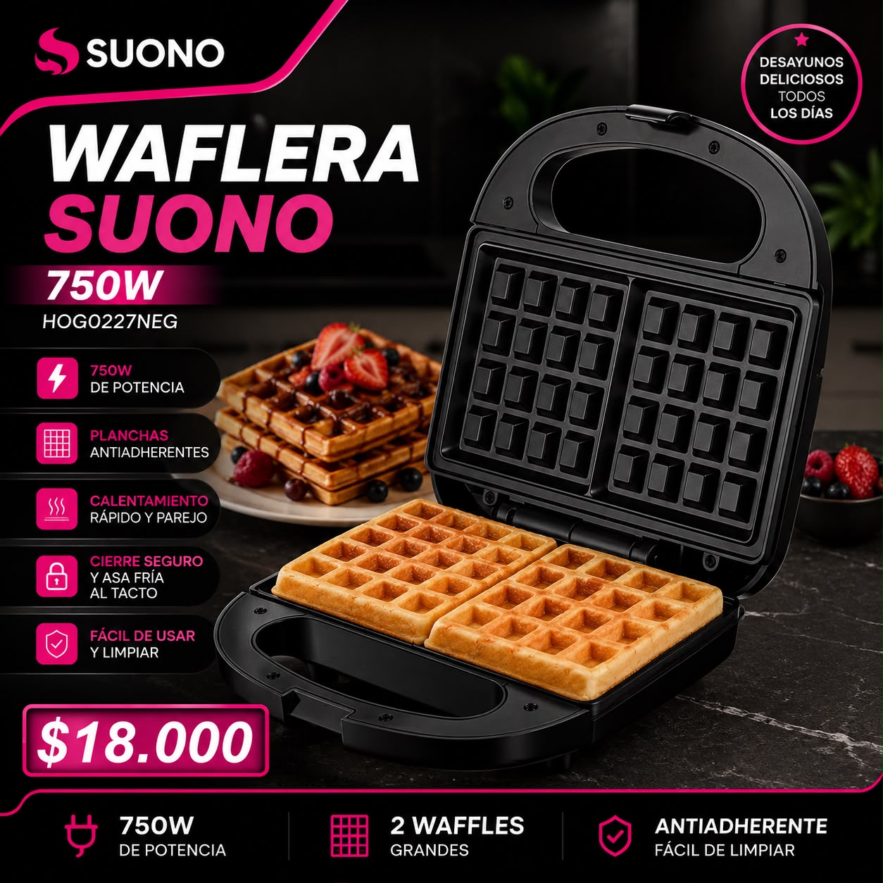 Waflera Suono 750W HOG0227NEG