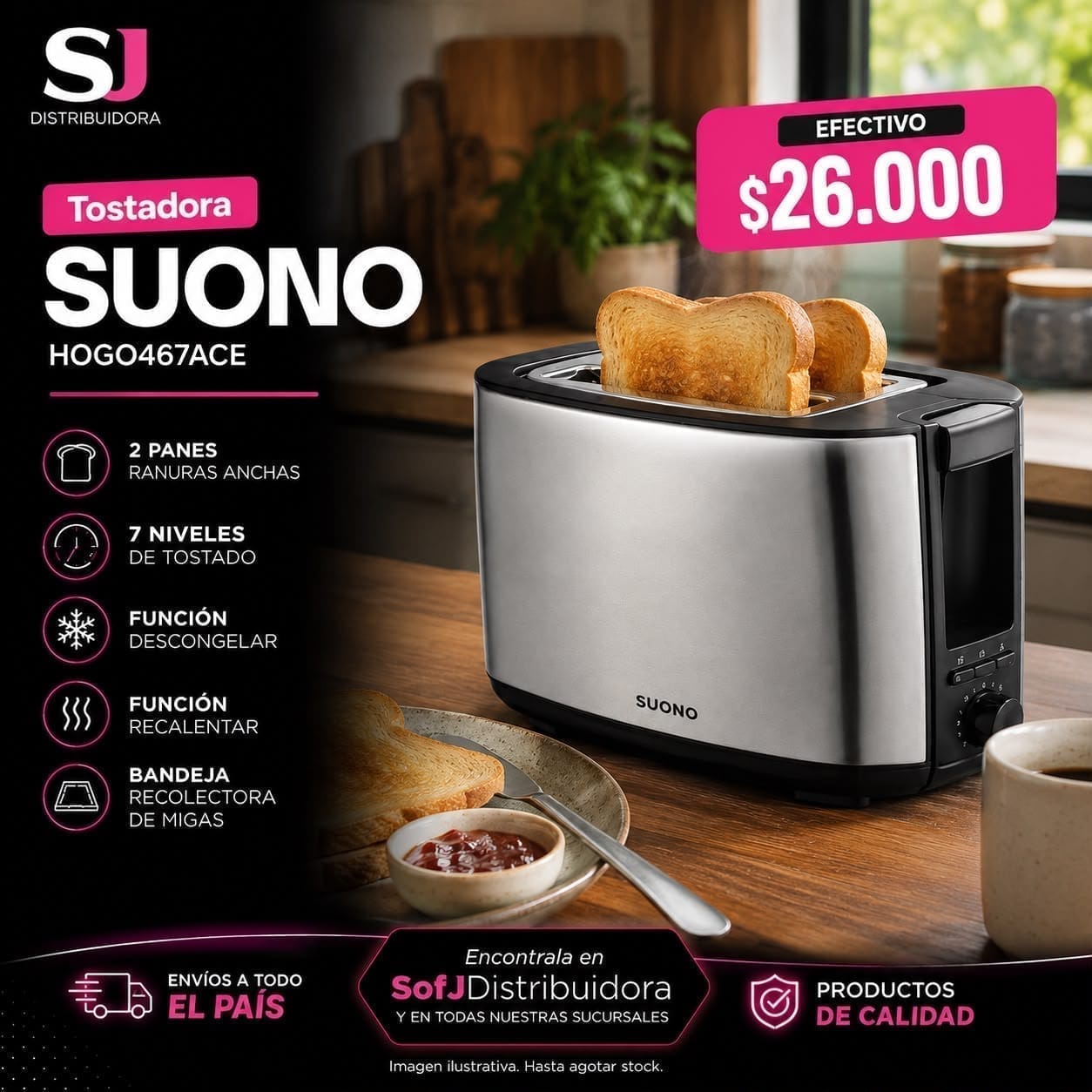 Tostadora Suono HOG0467ACE acero