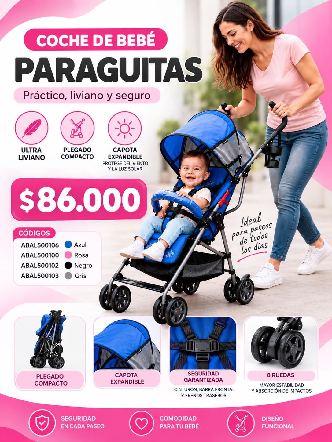 Coche de bebé paraguita ABAL500100-02-03-06