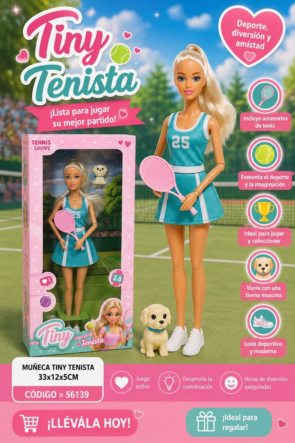 Juguete muñeca tiny tenis 56139