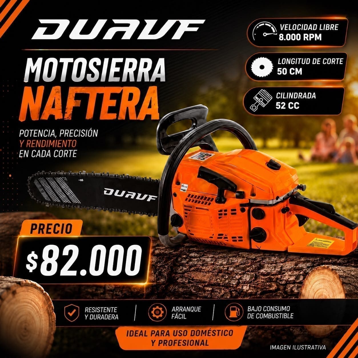 Motosierra Duavf 52 cc