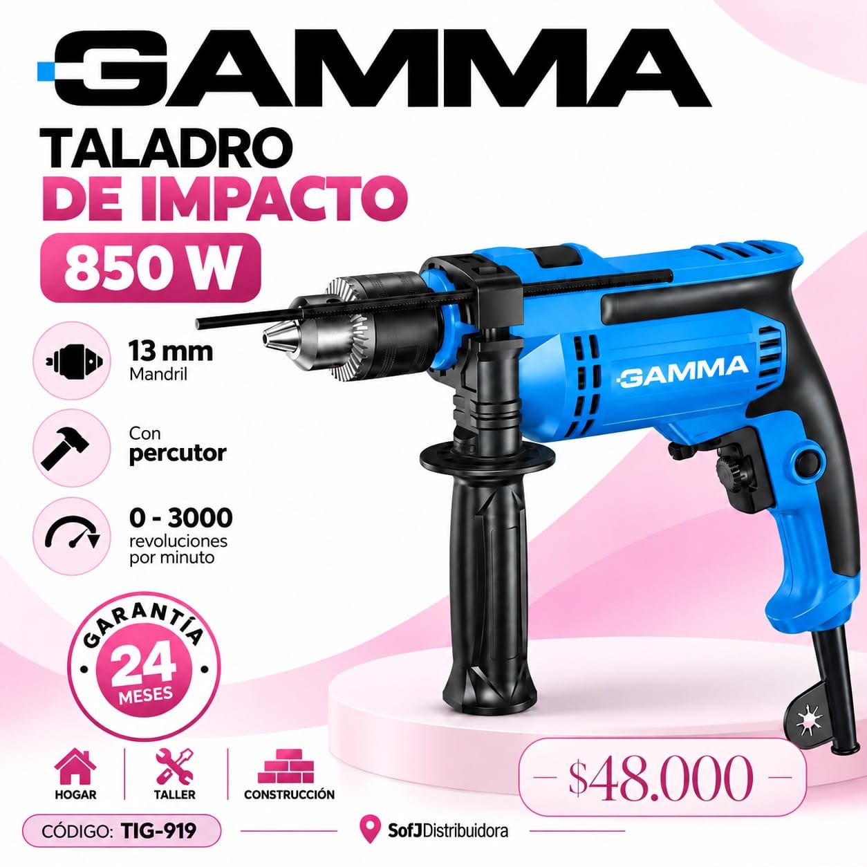 Taladro impacto Gamma G1919AR 850W