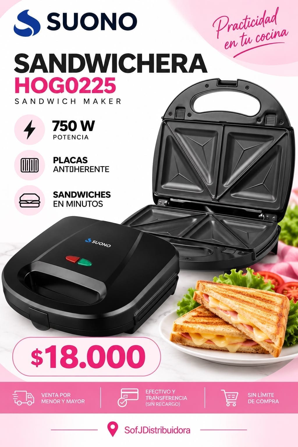 Sandwichera Suono HOG0225NEG