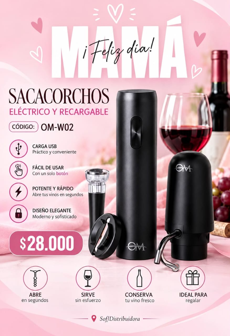 Abridor de vino eléctrico OM-W02