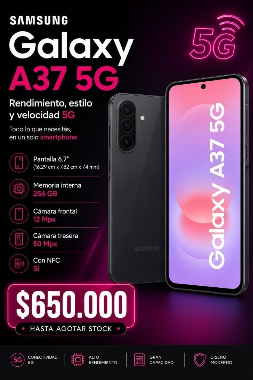 Celular Samsung A37 256GB/8RAM 5G