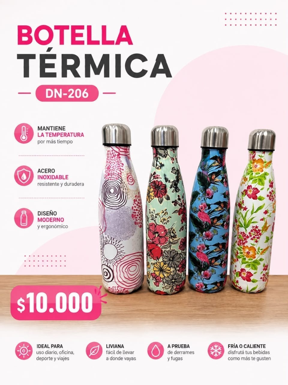 Botella de acero 500 ml DN-206x50