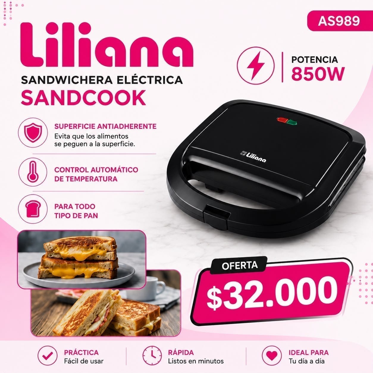 Sandwichera Liliana sandcook AS989