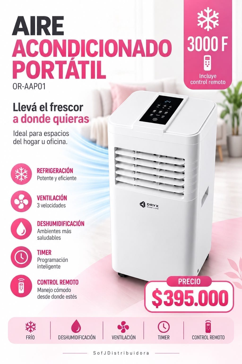 Aire acondicionado Oryx 3000W portátil