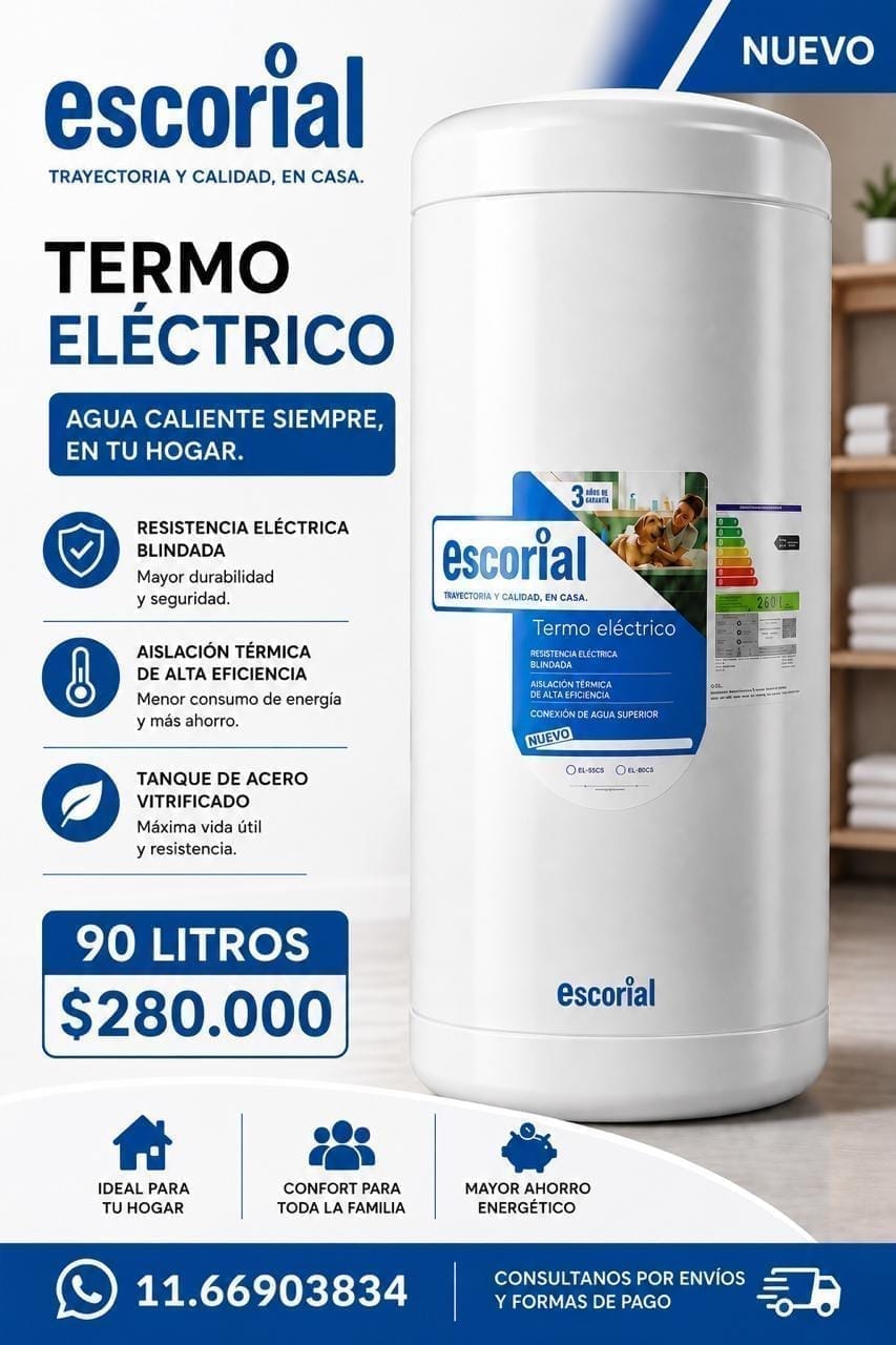 Termotanque Escorial 90 L eléctrico