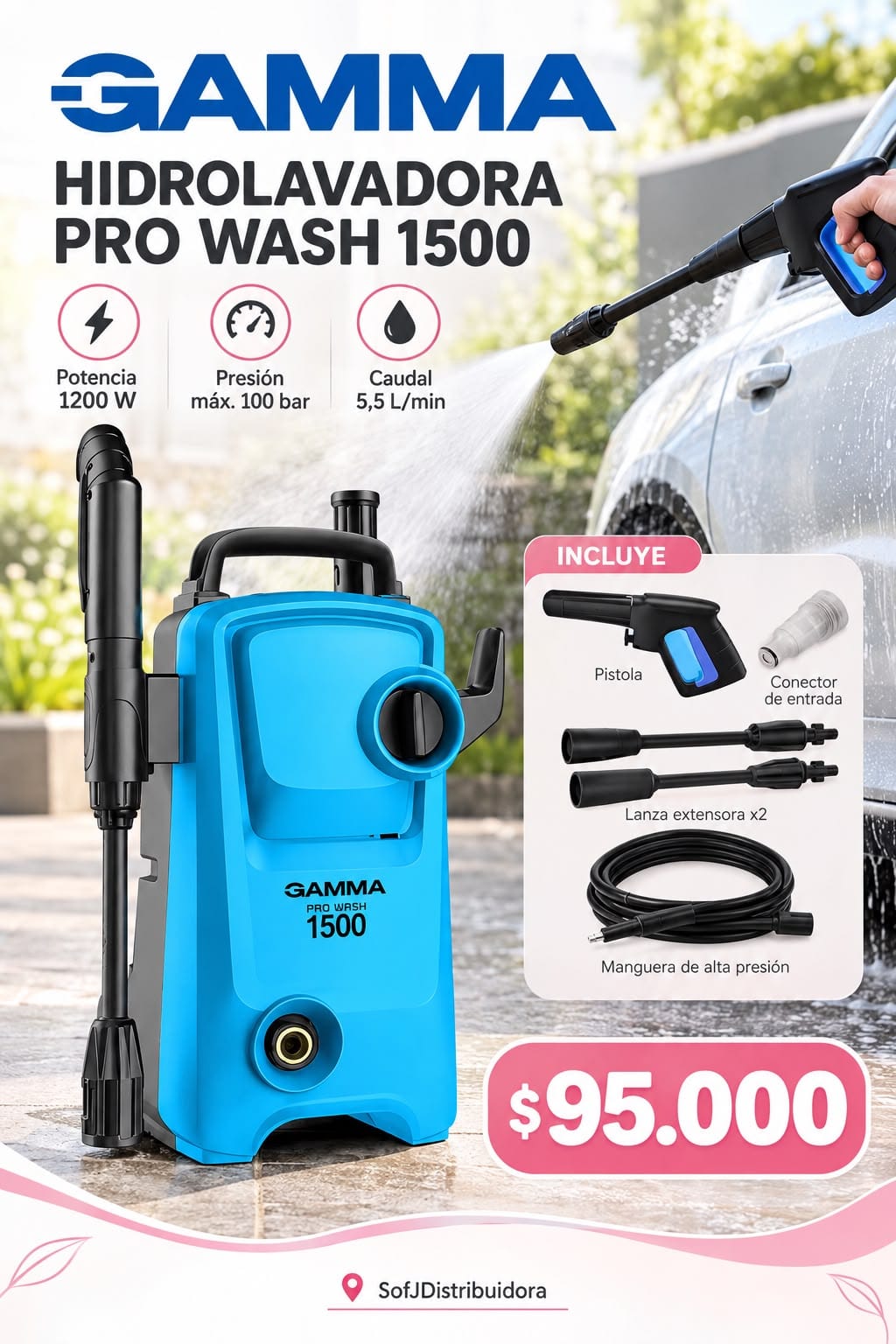 Hidrolavadora Gamma pro wash 1500 G2516AR