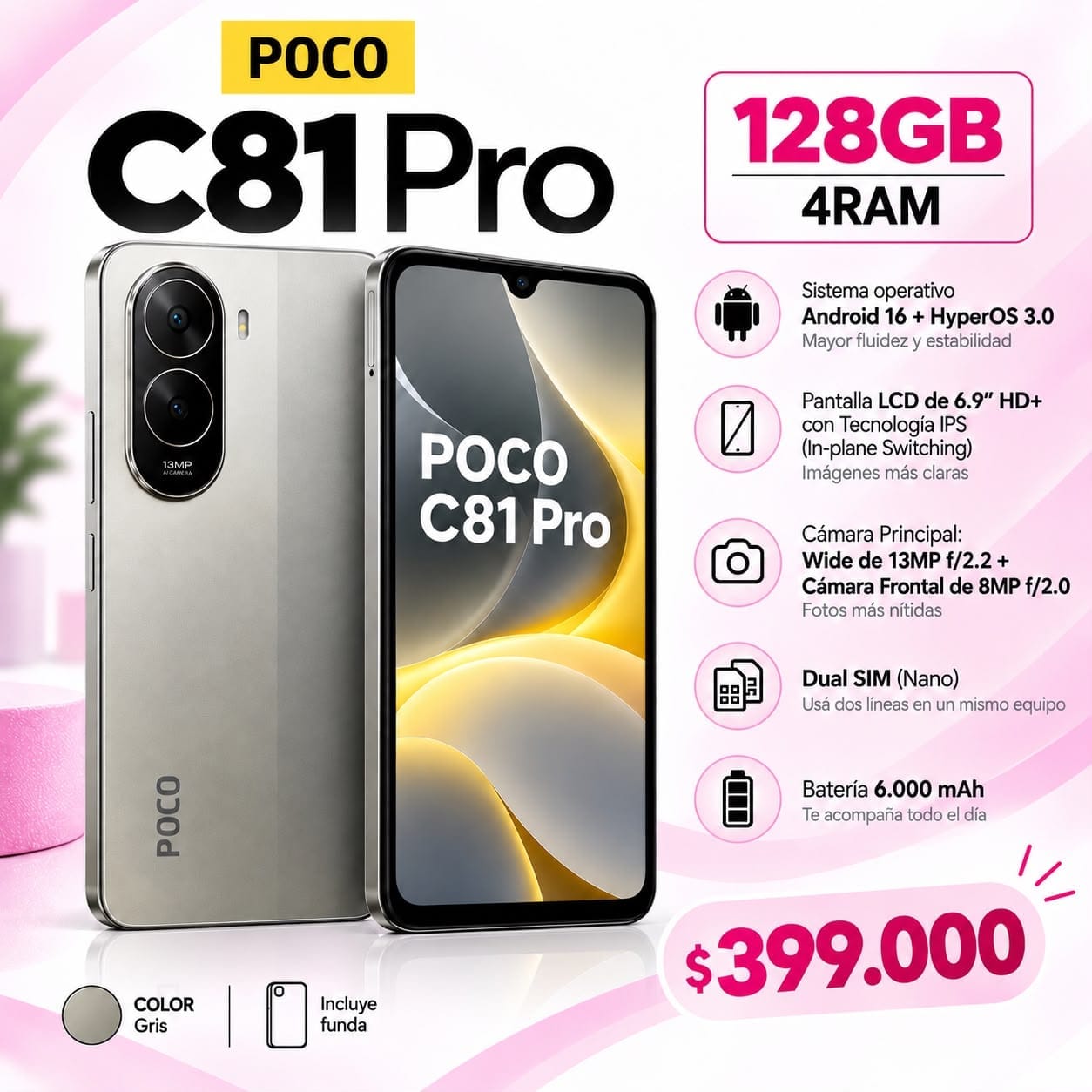 Celular Poco C81 pro 128GB/4RAM