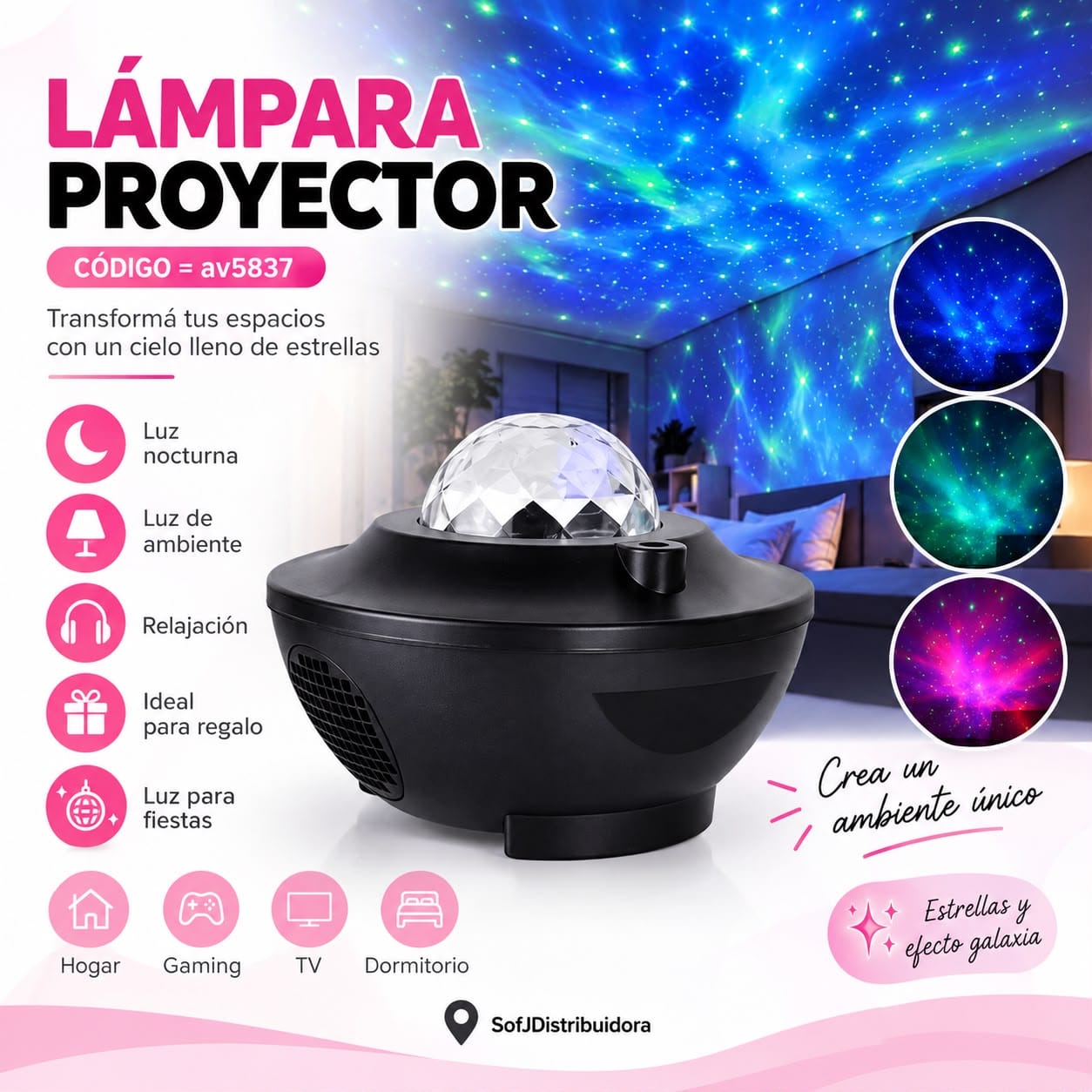 Proyector Seis c/ parlante AV5837