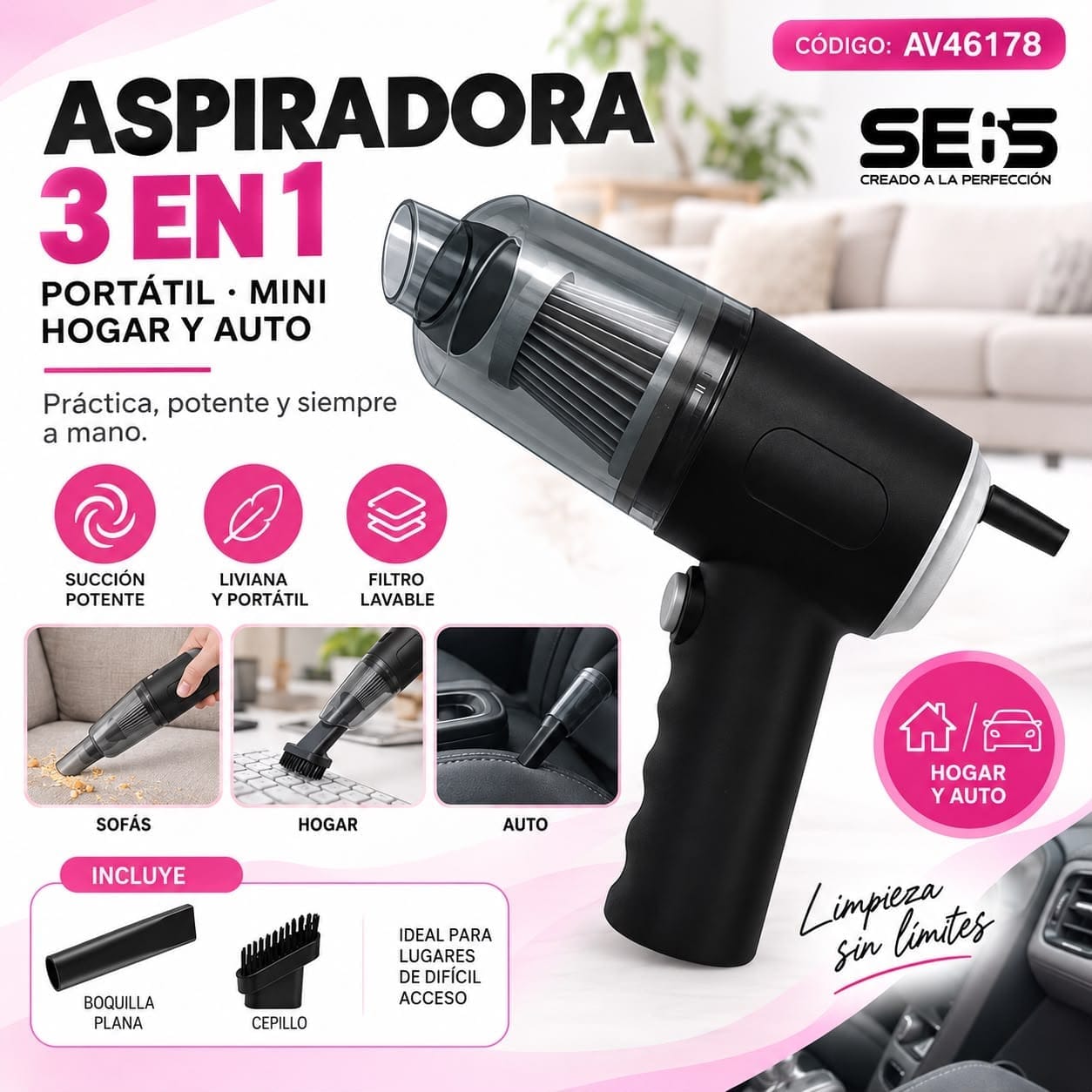 Aspiradora de mano Seis AV46178