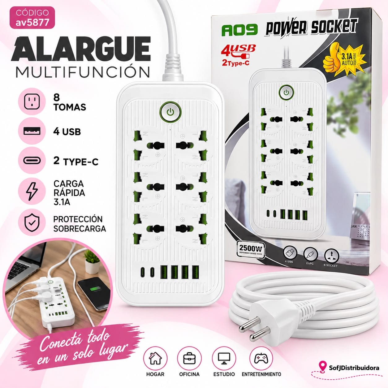 Alargue Seis rectangular AV5877