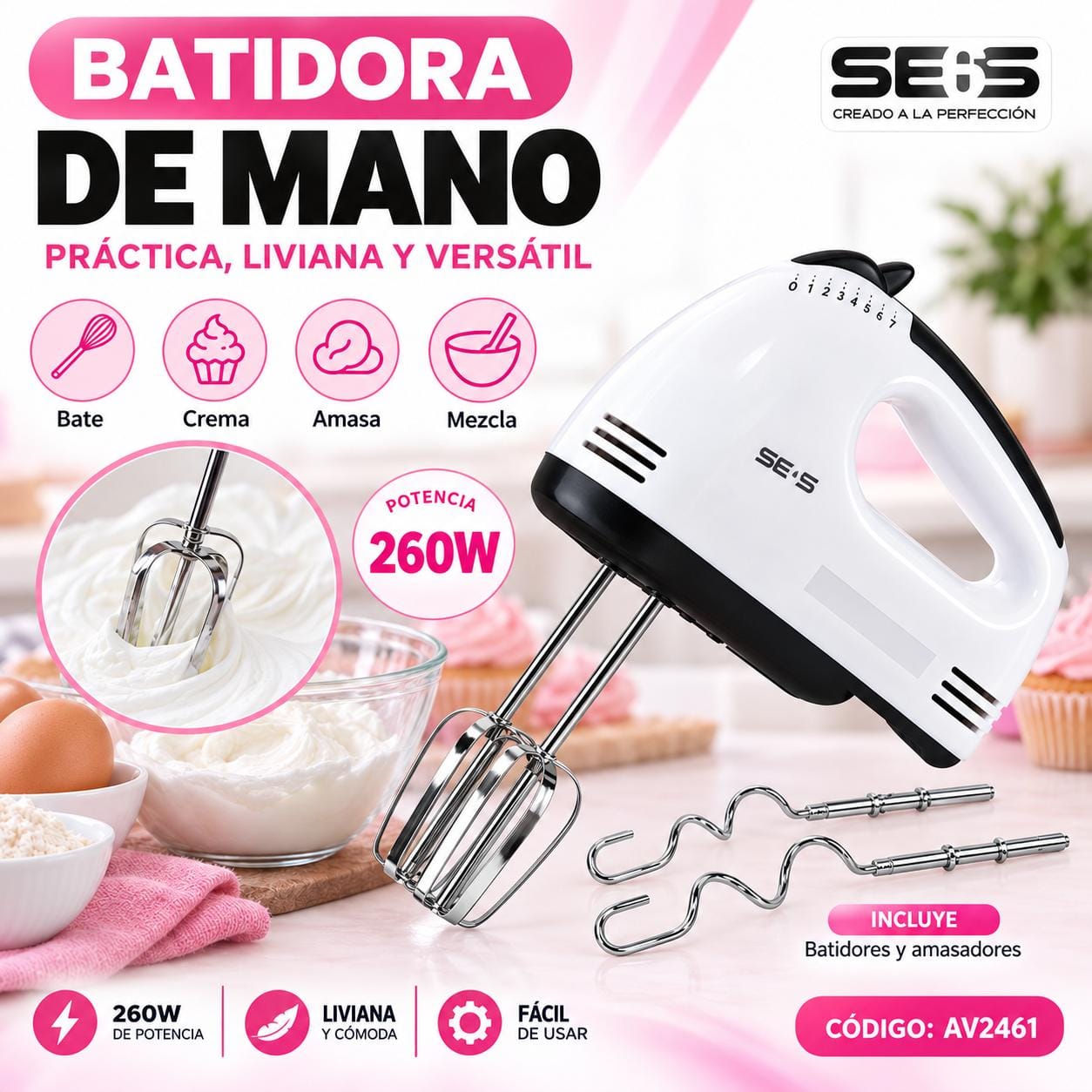 Batidora de mano Seis AV2461