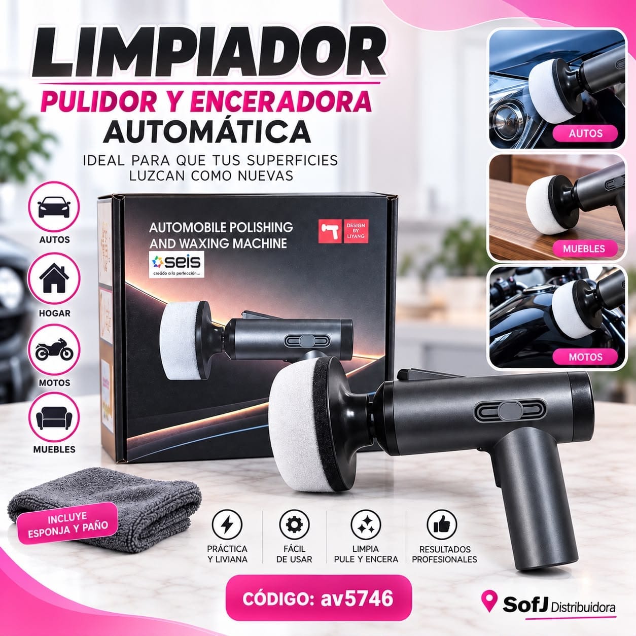 Cepillo limpiador de auto Seis AV5746