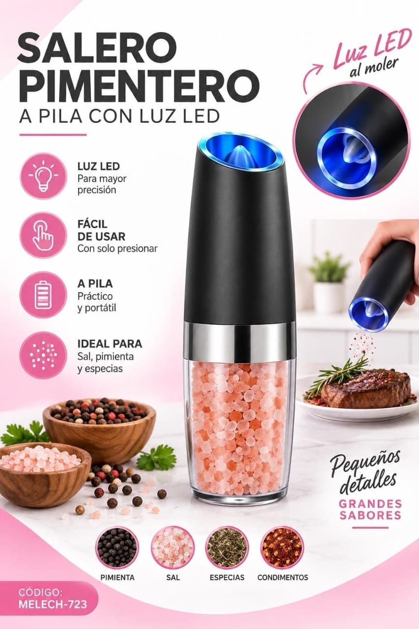 Pimentero eléctrico Melech c/ luz LED MELECH-723